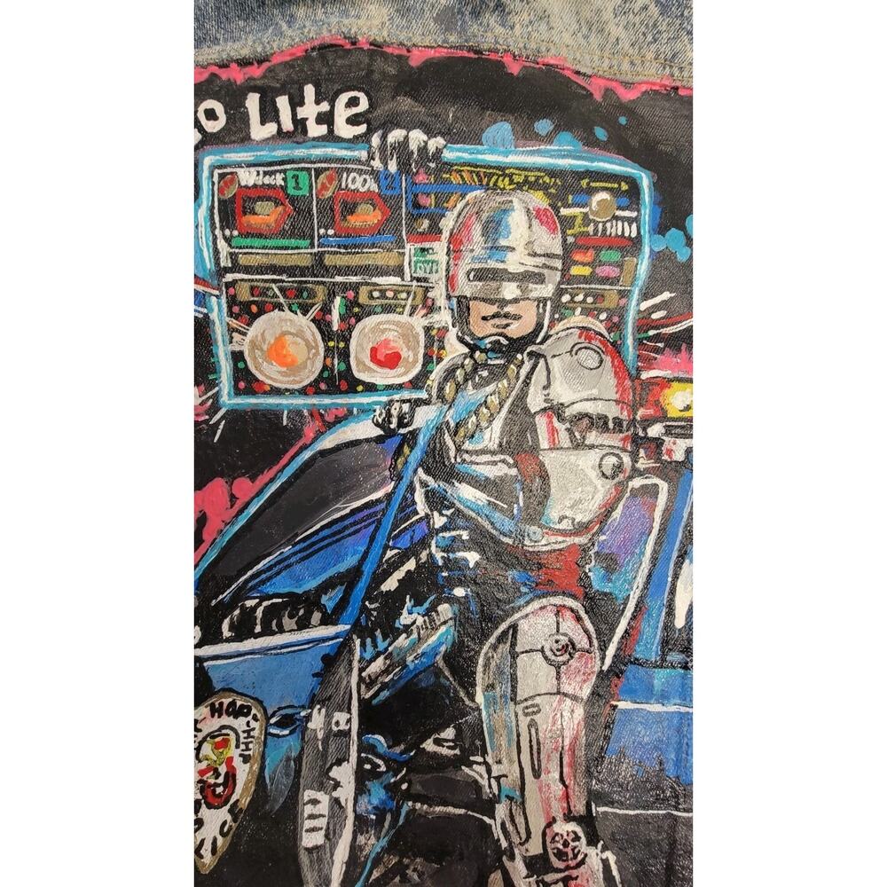 Marlboro Country Store Denim Vest Mens M With New Orleans Artists Painting - Picture 2 of 9